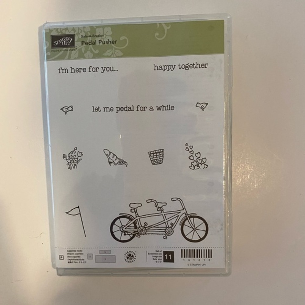 STAMPIN UP RETIRED PEDAL PUSHERS CLEAR MOUNT STAMP SET